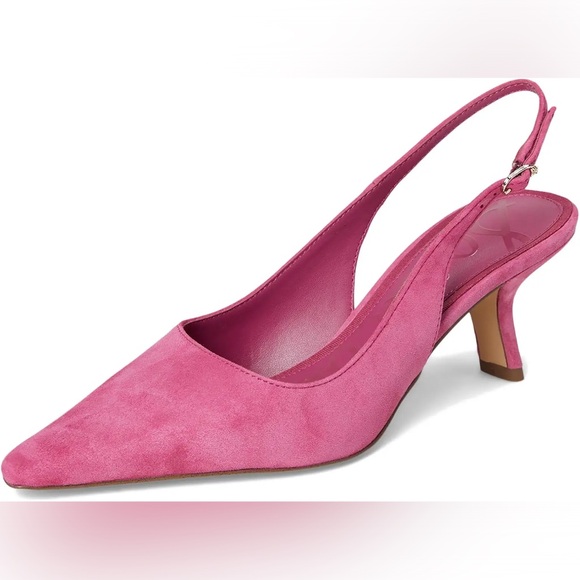 Sam Edelman Bianka Sling Slingback pink Suede Shoes Sz 7 - Picture 7 of 7